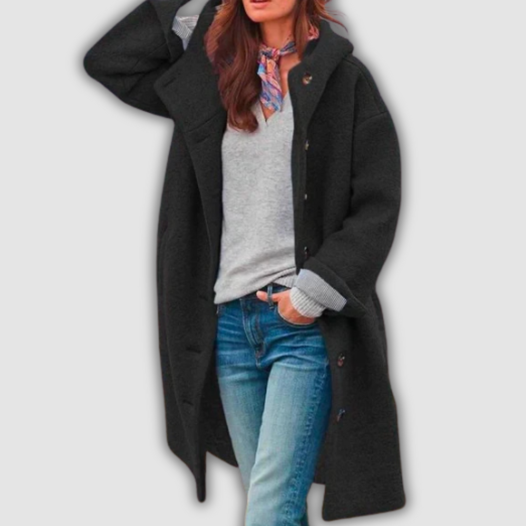 Lara - Eleganter Mantel mit langen Ärmeln und Knöpfen