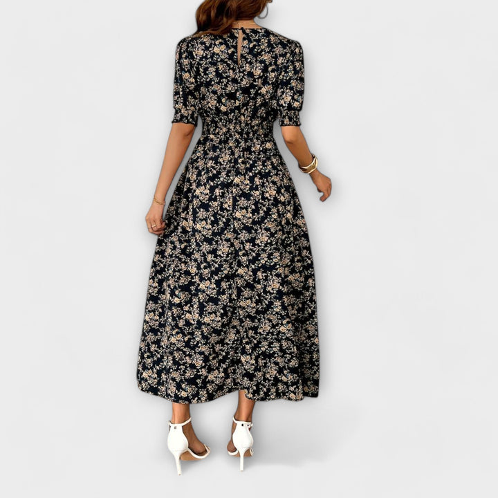 Käthe - Kleid mit Rundhalsausschnitt und Blumenmuster