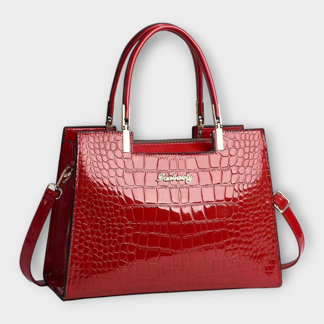 Ilse -  Glänzende Krokodilledermuster-Handtasche