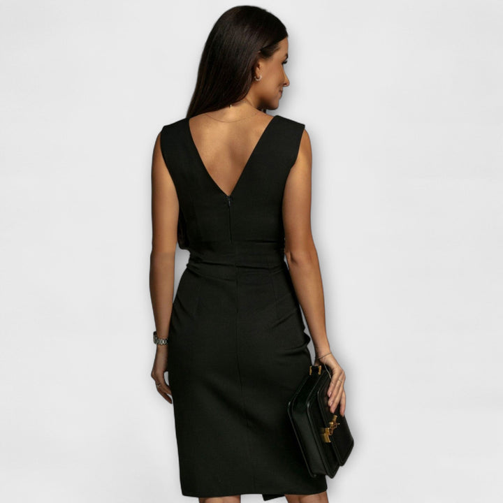 Isolde-Marie - V-Ausschnitt Split Kleid