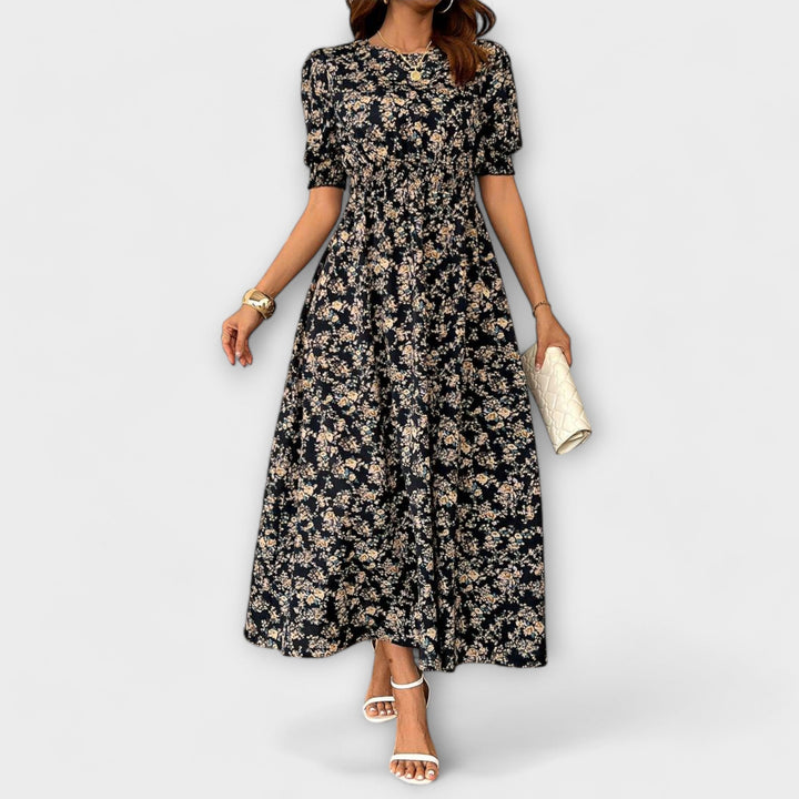 Käthe - Kleid mit Rundhalsausschnitt und Blumenmuster