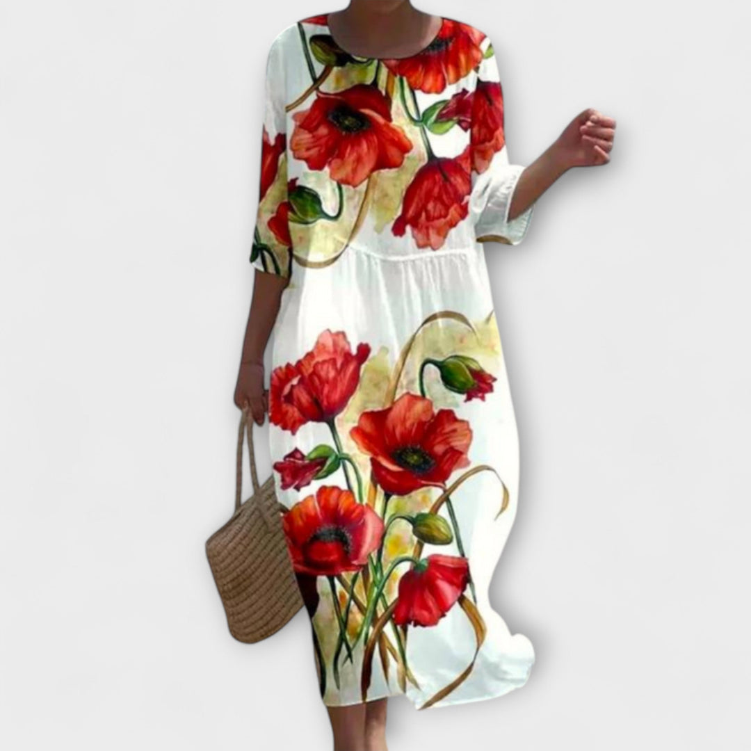 Anka - Stilvolles Floral-Maxikleid