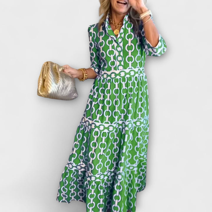 Melitta - Midi-Kleid mit Kettenmuster