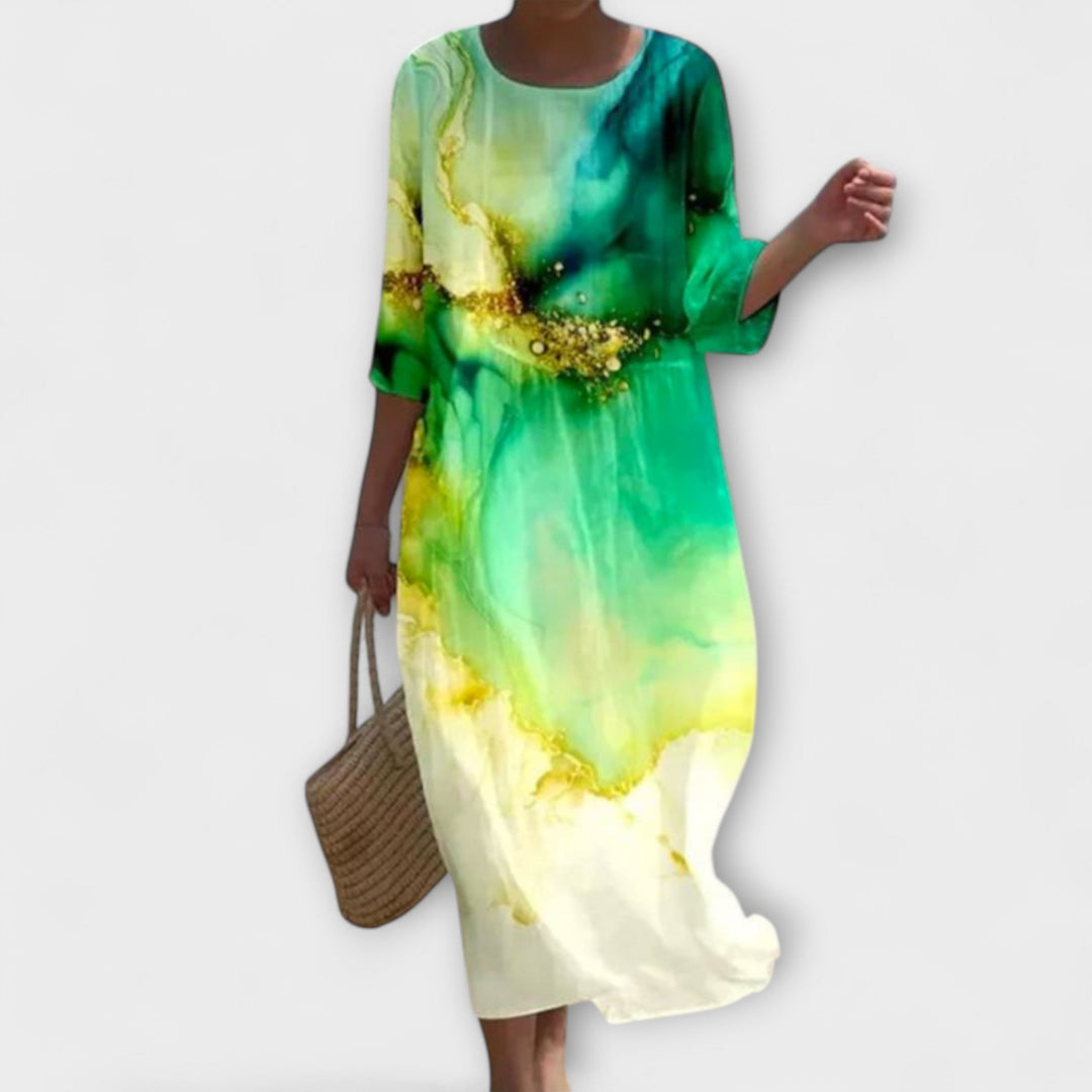 Anka - Stilvolles Floral-Maxikleid