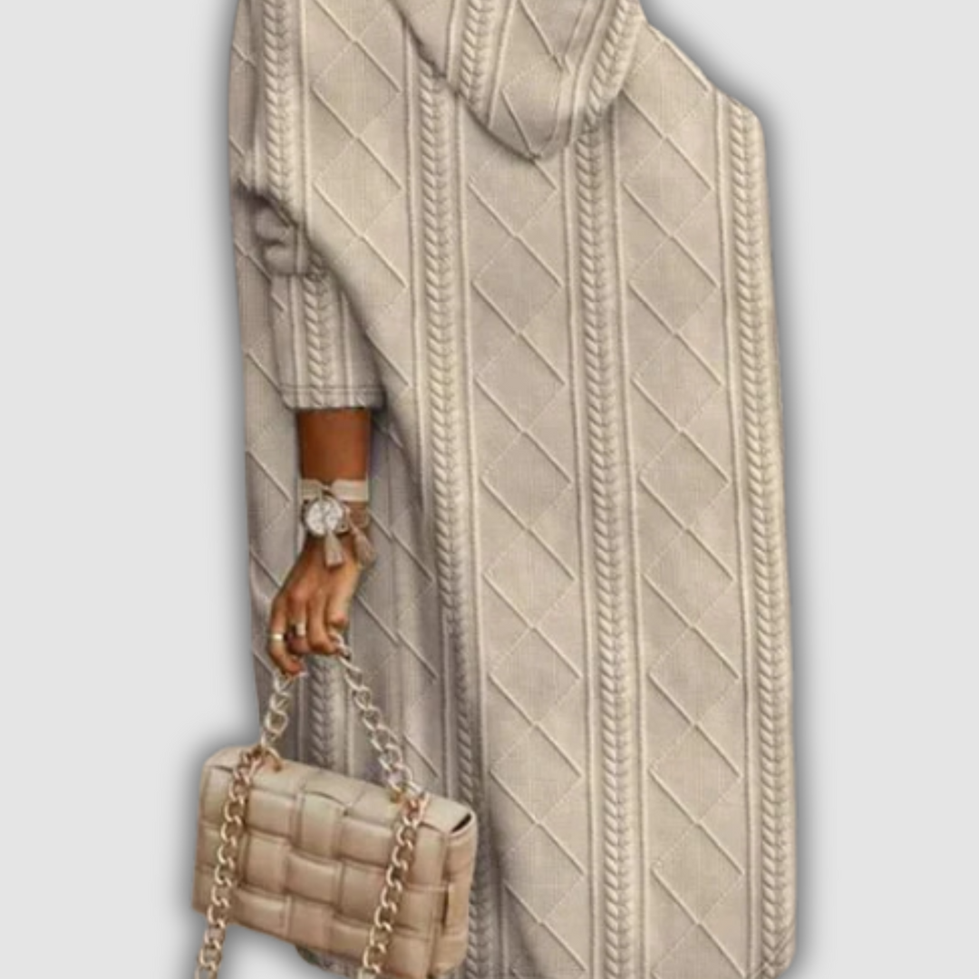 Emma - Langer Strickcardigan mit Kapuze