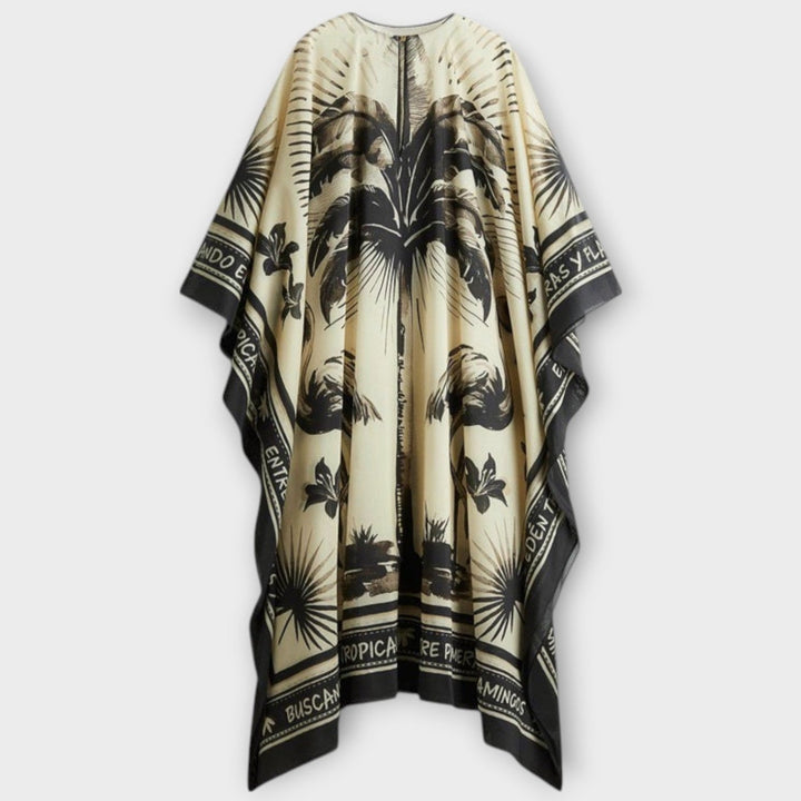Susanne - Extra-großes Flamingo-Print Kaftan Maxikleid