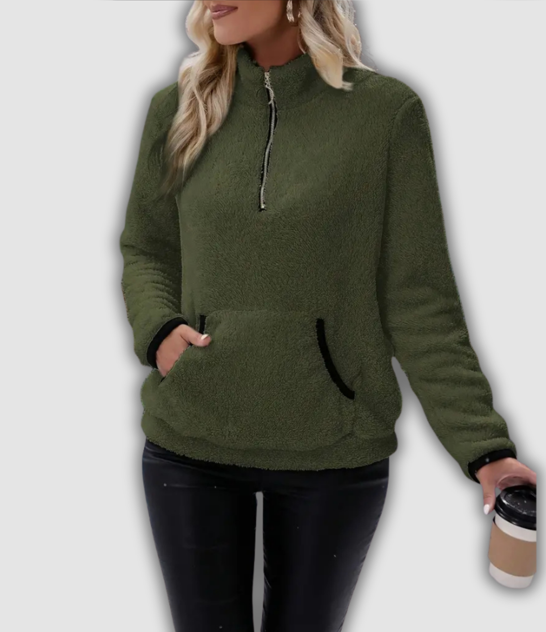 Yolanda - Langarm Sweatshirt mit Reißverschluss
