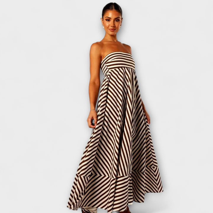 Sibylle - Nocturnal Charm Rüsch Maxi Kleid