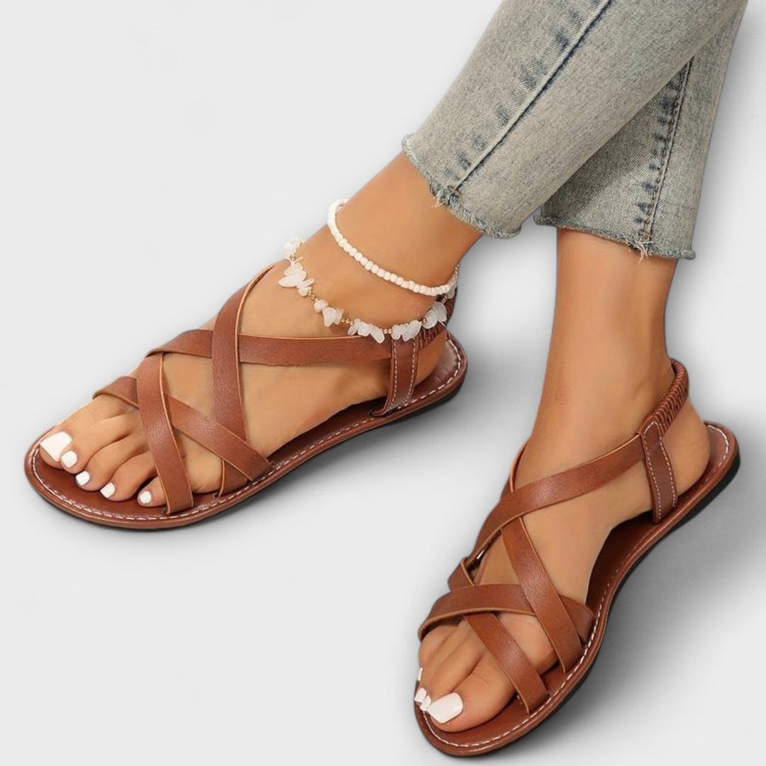 Carola - Damen Sandalen mit leichtem Kreuzverschluss