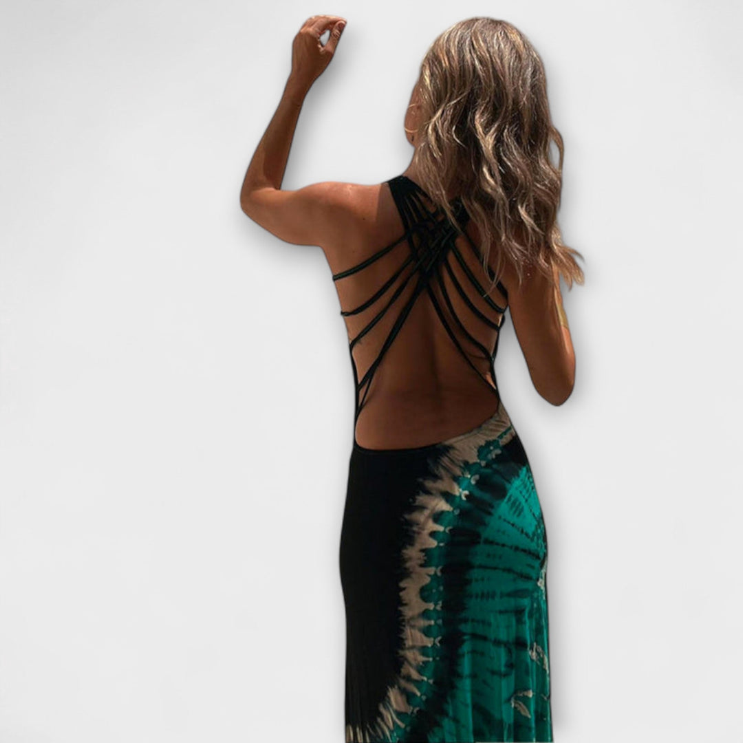 Gisela - Maxikleid mit Sternenhimmel-Tie-Dye
