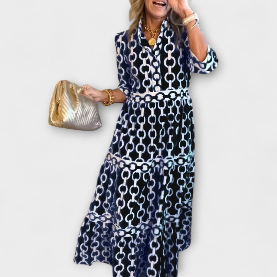 Melitta - Midi-Kleid mit Kettenmuster