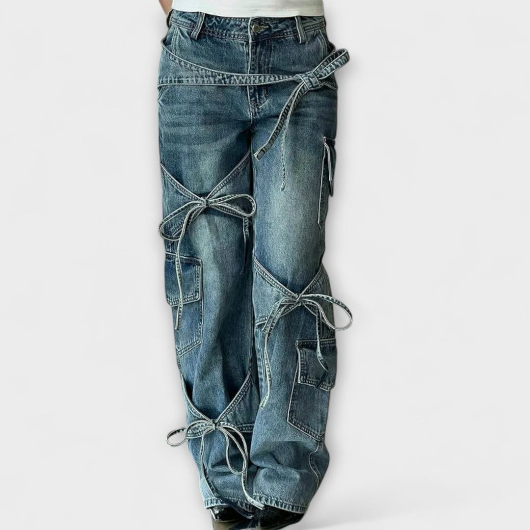 Mira – Utility-Jeans Mit Knotendetail Aus Denim