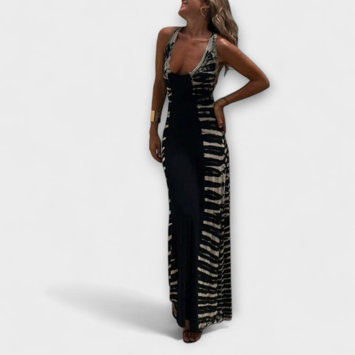 Gisela - Maxikleid mit Sternenhimmel-Tie-Dye