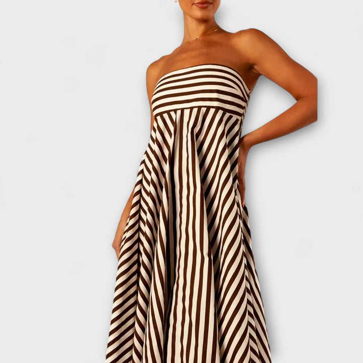 Sibylle - Nocturnal Charm Rüsch Maxi Kleid