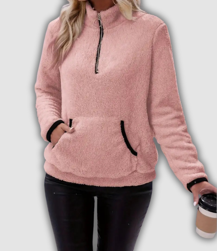 Yolanda - Langarm Sweatshirt mit Reißverschluss