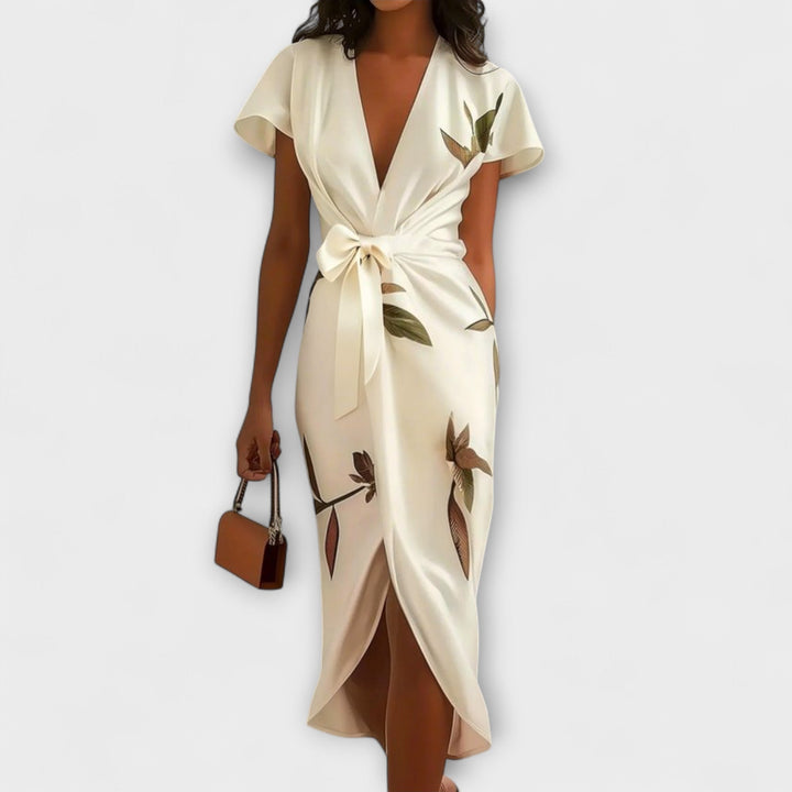 Elfriede - Satin Wickel-Kleid