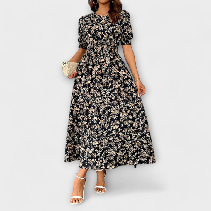 Käthe - Kleid mit Rundhalsausschnitt und Blumenmuster