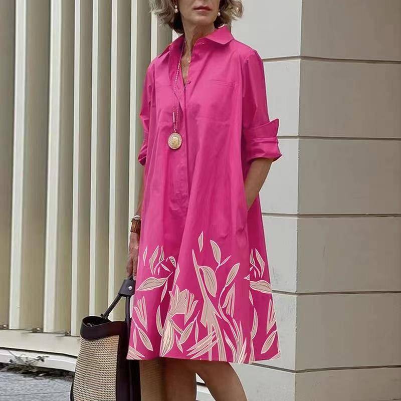 Ursel - Modernes Hemdkleid mit Kragen und Dreiviertel-Ärmeln