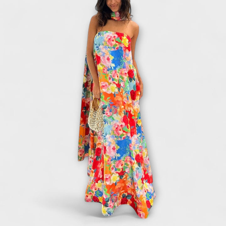 Selma - Off-Shoulder Floral Maxi-Kleid