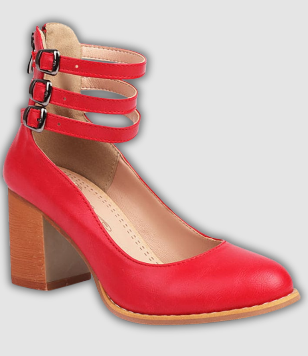 Friderun - Absatzschuhe mit drei Schnallen