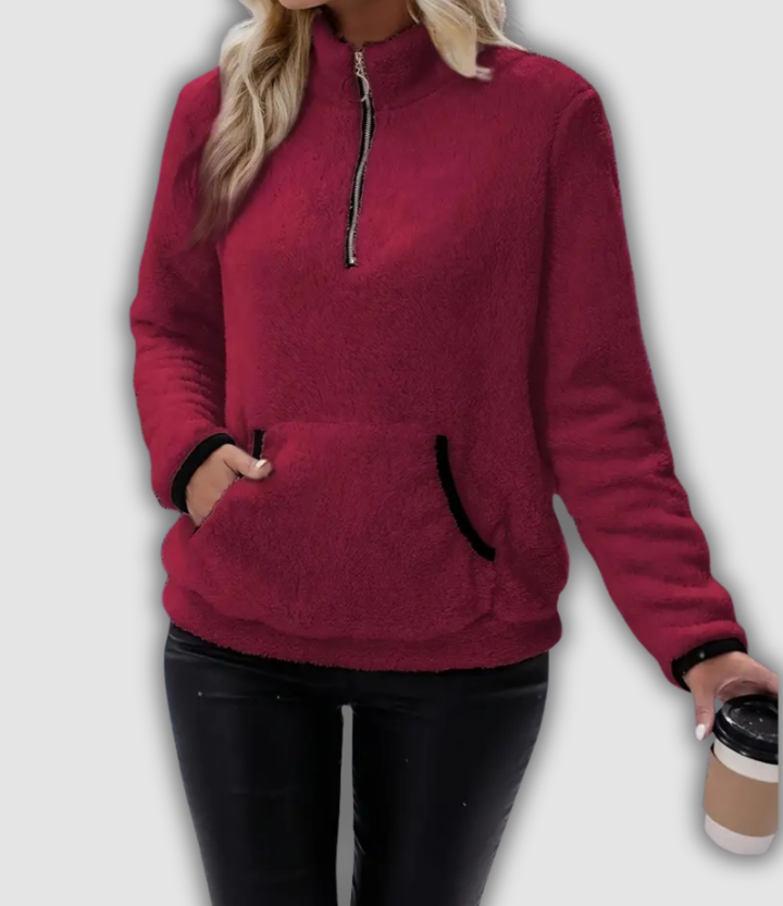 Yolanda - Langarm Sweatshirt mit Reißverschluss