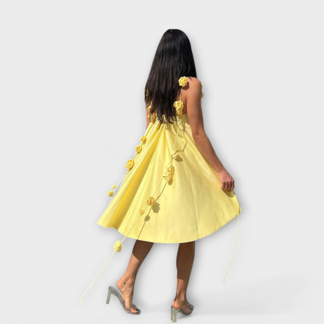 Rabea - Stilvolles Floralprint-Loses Mini-Kleid mit Trägern
