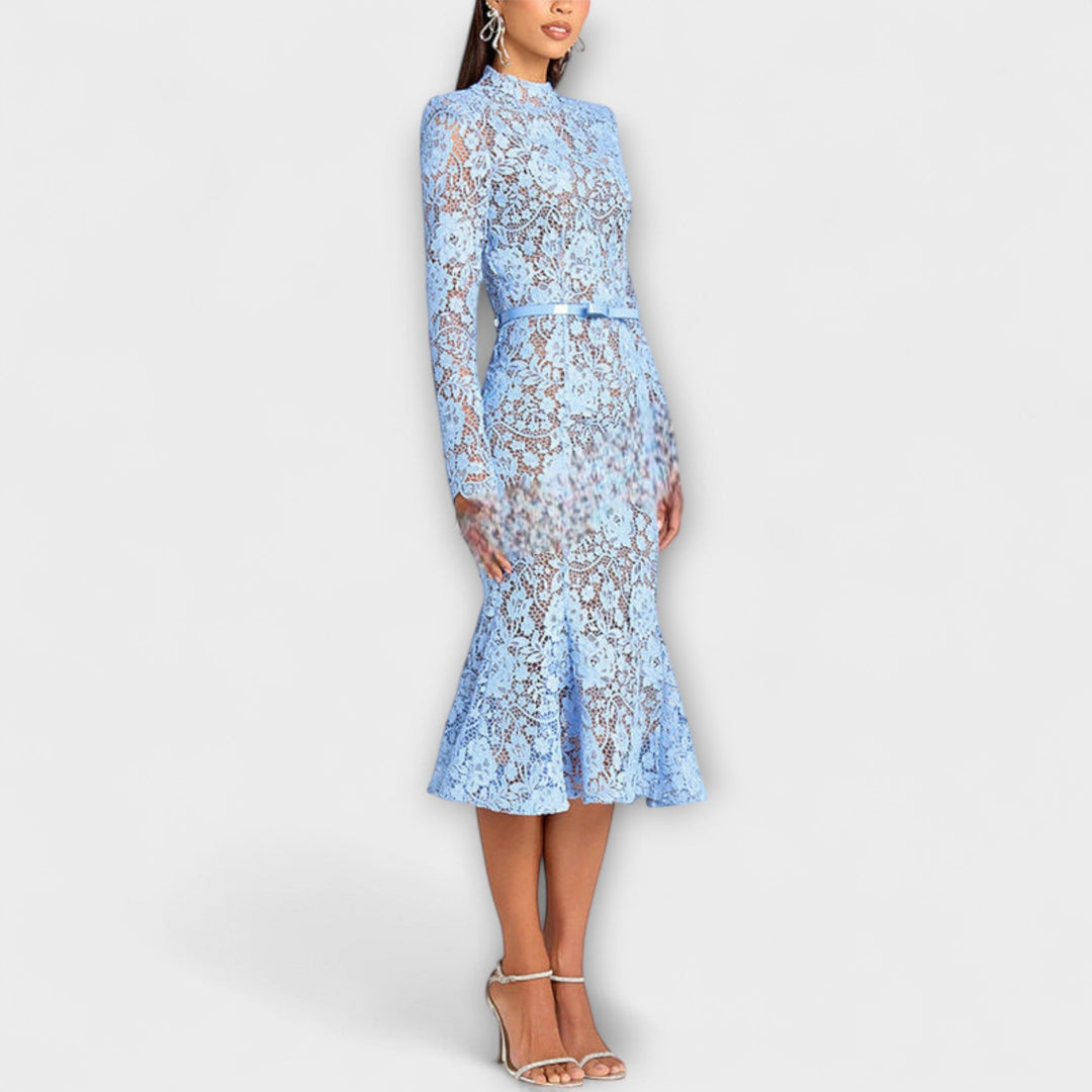 Martha - Elegantes Midi-Kleid aus floraler Spitze