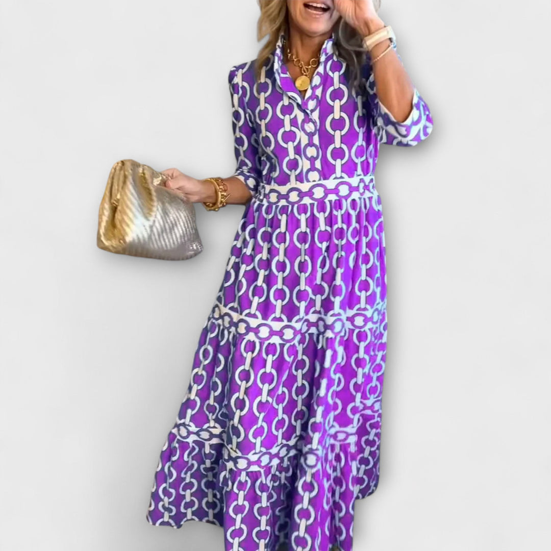 Melitta - Midi-Kleid mit Kettenmuster