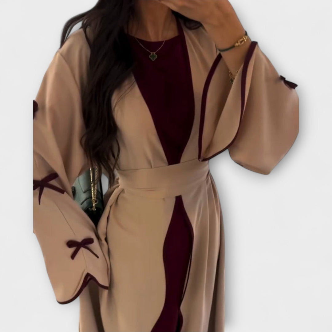 Leni - Schicker Cardigan und Kleid Duo mit Schleifenverzierung