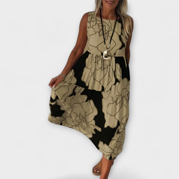 Imke - Geblümtes Midi-Kleid mit Stufenrock