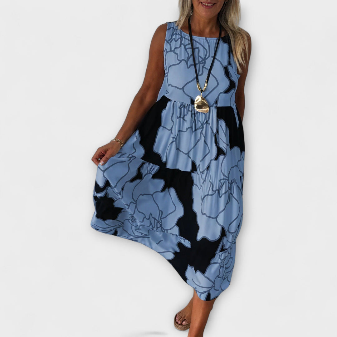Imke - Geblümtes Midi-Kleid mit Stufenrock