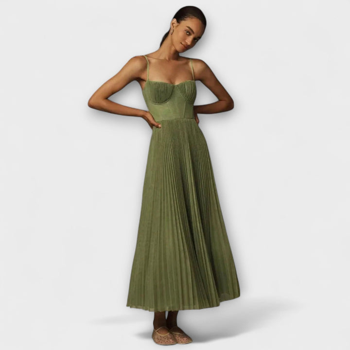 Mathilda - Faltenrock Midi Kleid aus Tüll mit Bustier-Design