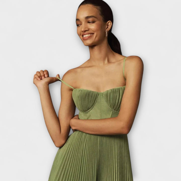 Mathilda - Faltenrock Midi Kleid aus Tüll mit Bustier-Design