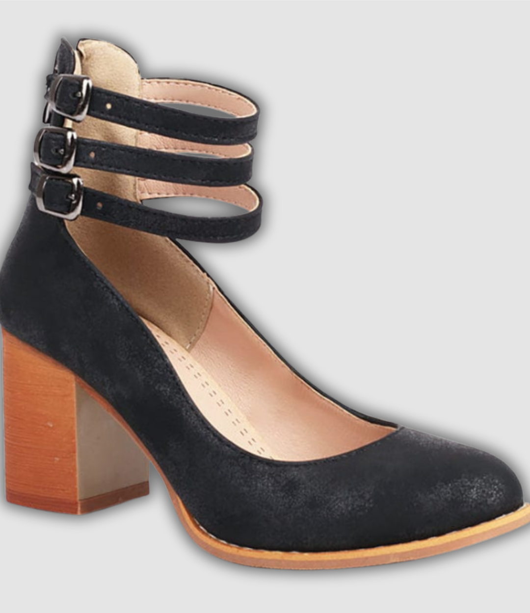 Friderun - Absatzschuhe mit drei Schnallen