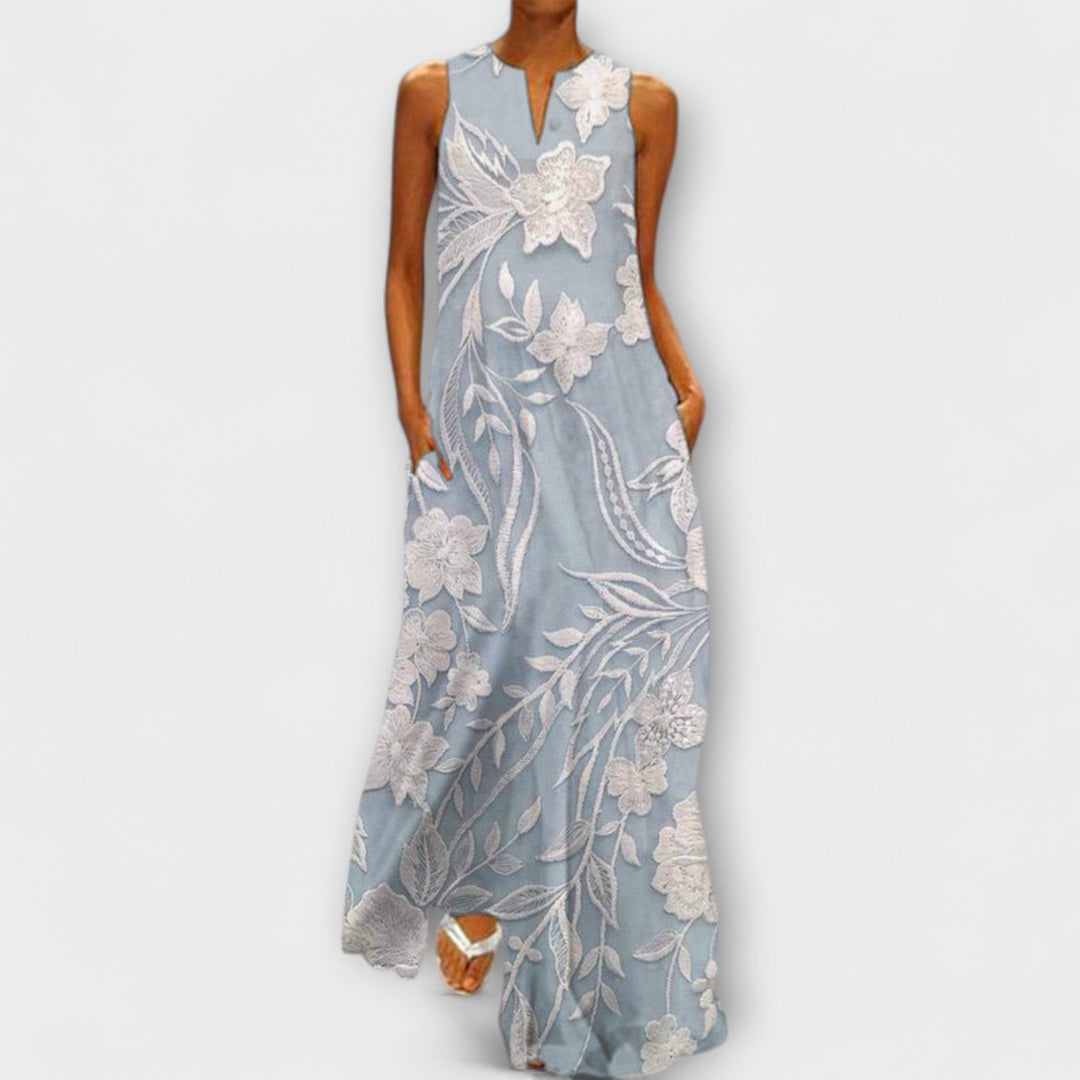 Bianca – Botanisches Maxikleid Mit Print