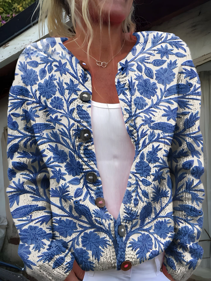 Selinde - Blühende Strickjacke