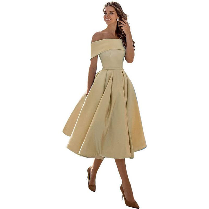 Mariele - Schickes Off-the-Shoulder Drapiertes Maxikleid