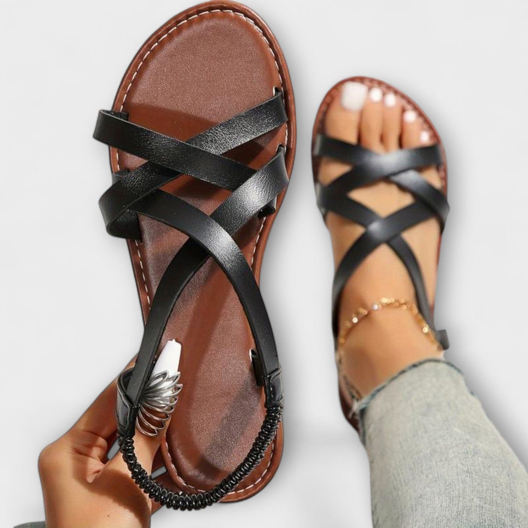 Carola - Damen Sandalen mit leichtem Kreuzverschluss
