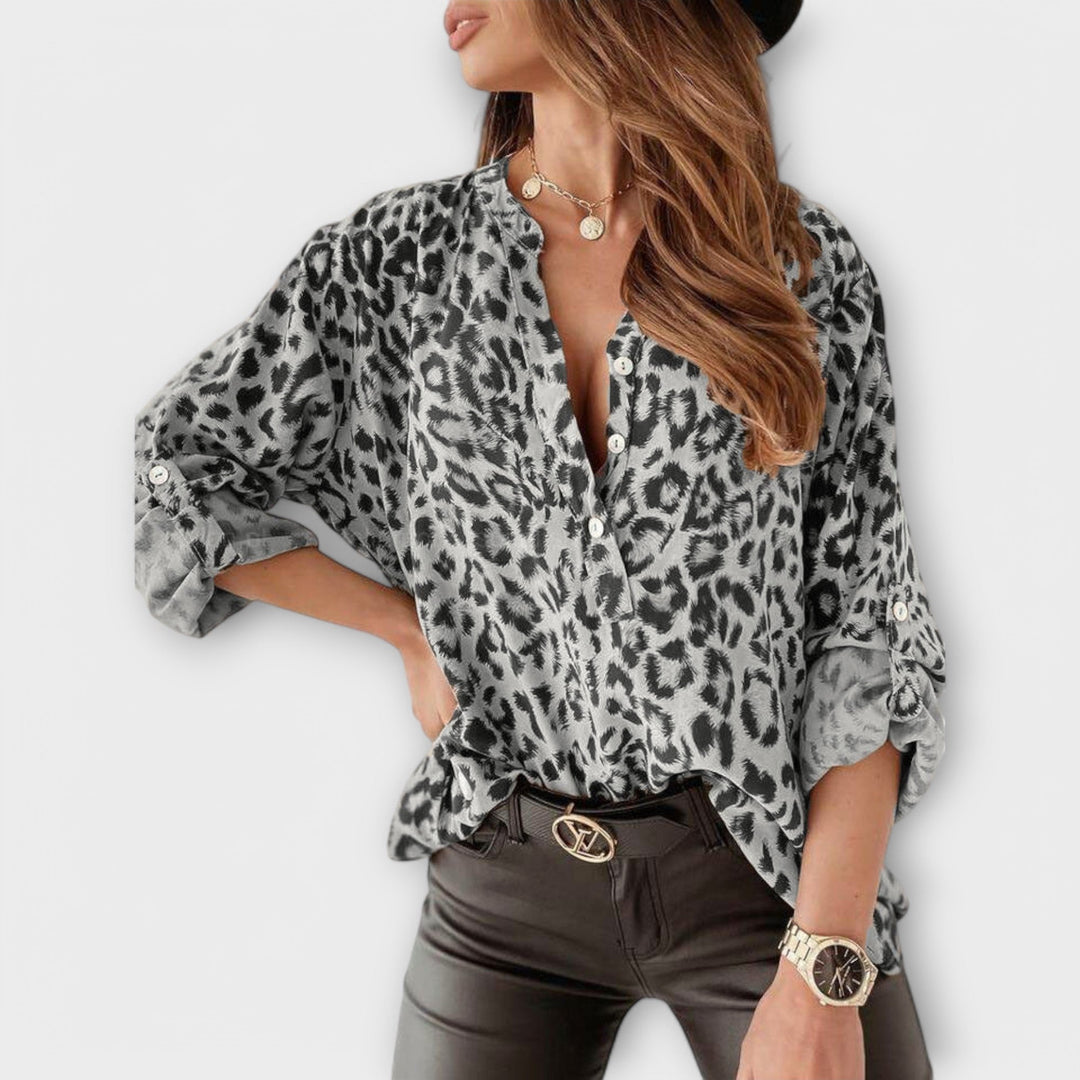 Larissa - Modische Bluse mit Leopardenmuster
