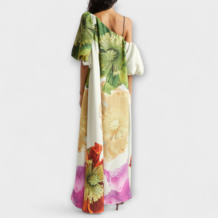 Marie-Luise - Asymmetrisches Floral-Maxikleid