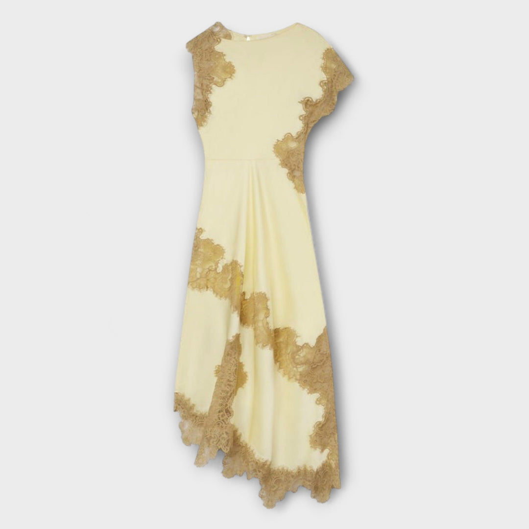 Sandra - Maxikleid mit Satin- und Spitze-Akzenten