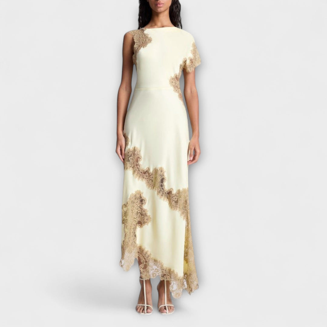 Sandra - Maxikleid mit Satin- und Spitze-Akzenten