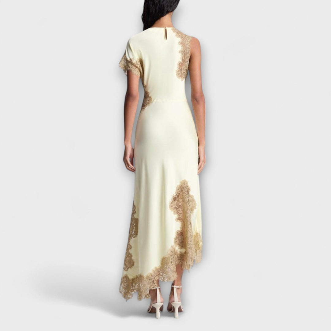 Sandra - Maxikleid mit Satin- und Spitze-Akzenten
