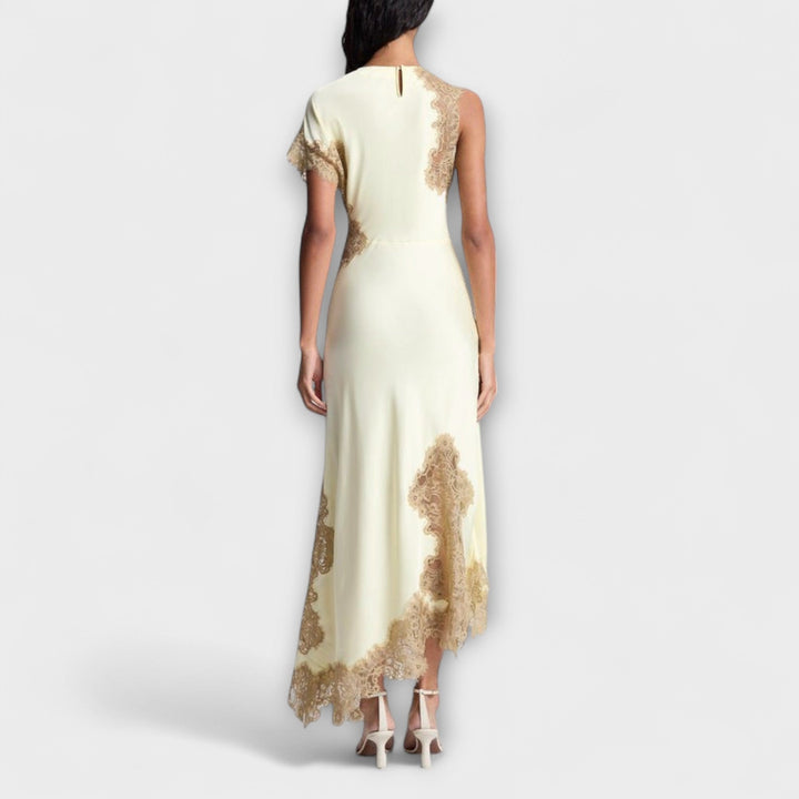 Sandra - Maxikleid mit Satin- und Spitze-Akzenten