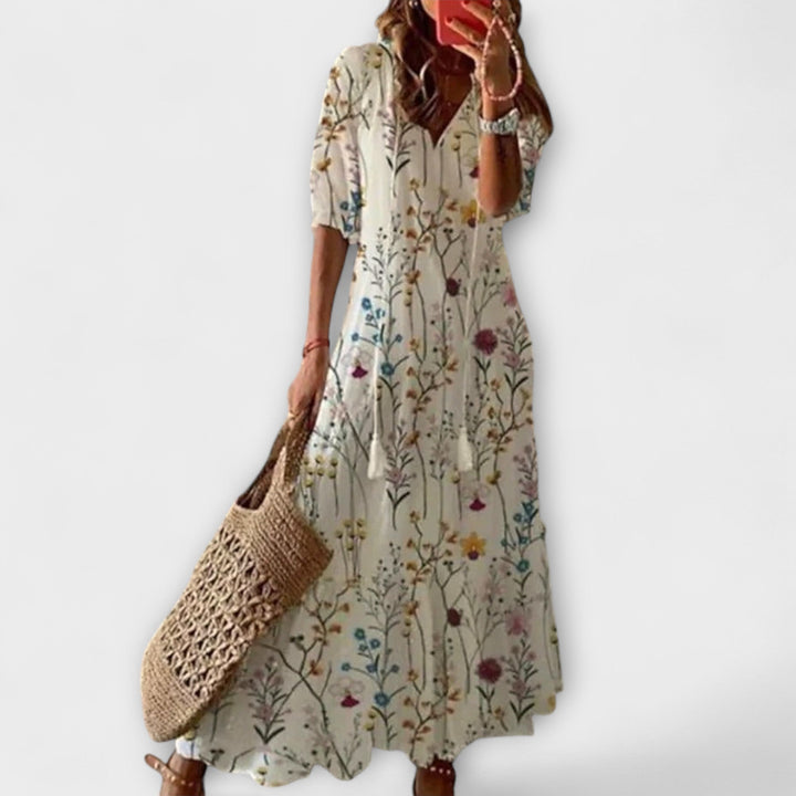 Felicity – Damen Bohemian Sommerkleid mit Fließender Silhouette