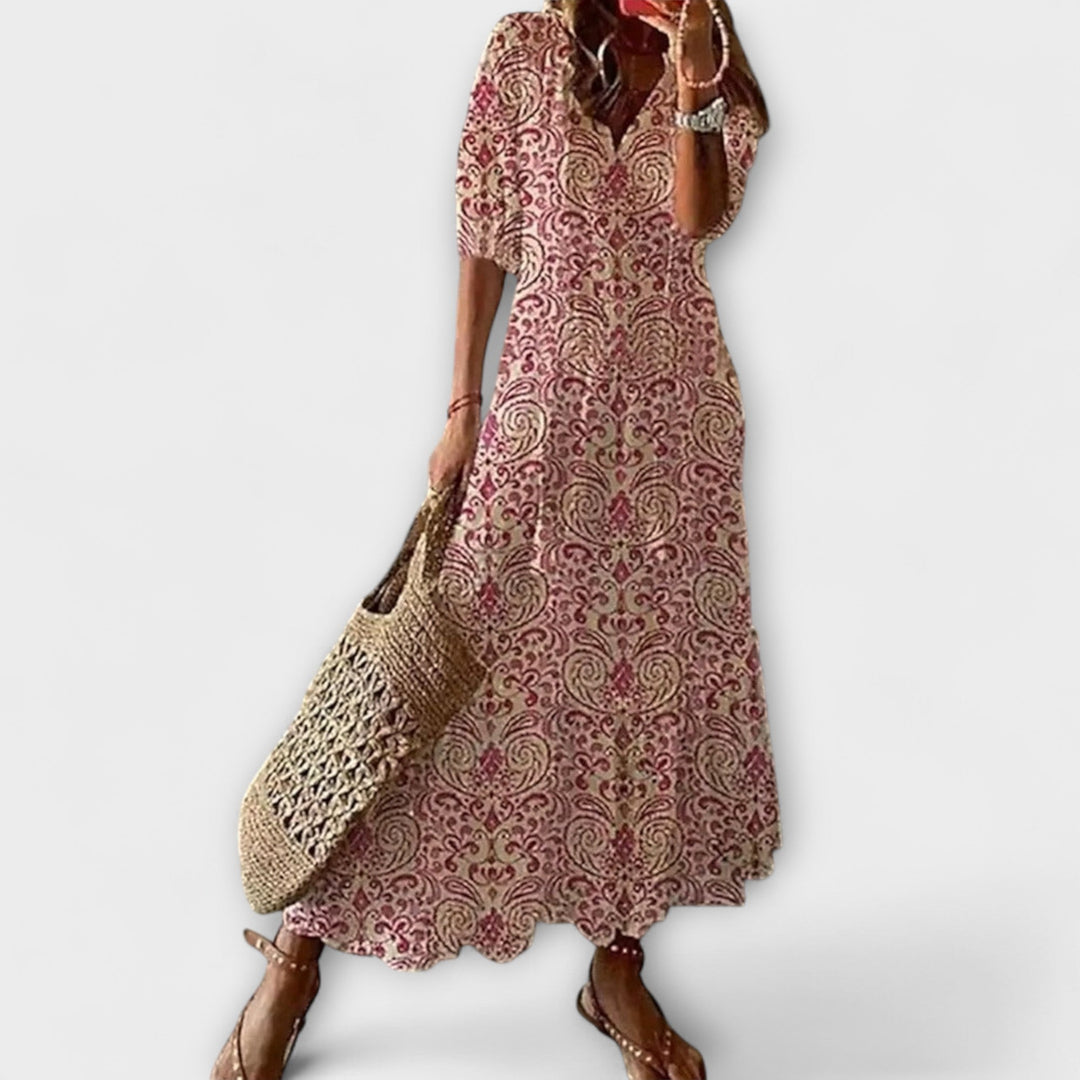 Felicity – Damen Bohemian Sommerkleid mit Fließender Silhouette