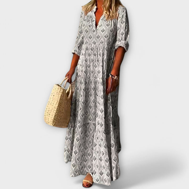 Lene - Stilvolles und Bequemes Frühlings Maxi Kleid