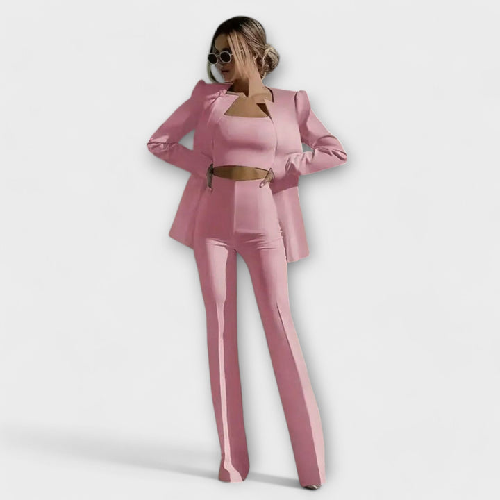 Clarissa - Stilvolles 3-teiliges Set (Blazer, Oberteil, Hose)