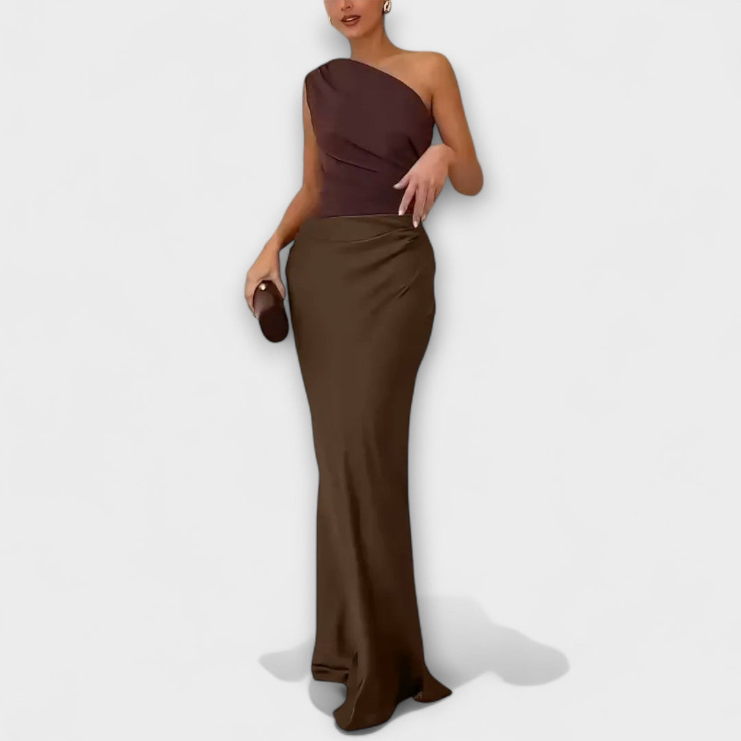 Mia – Ein Schulter Faltenkleid