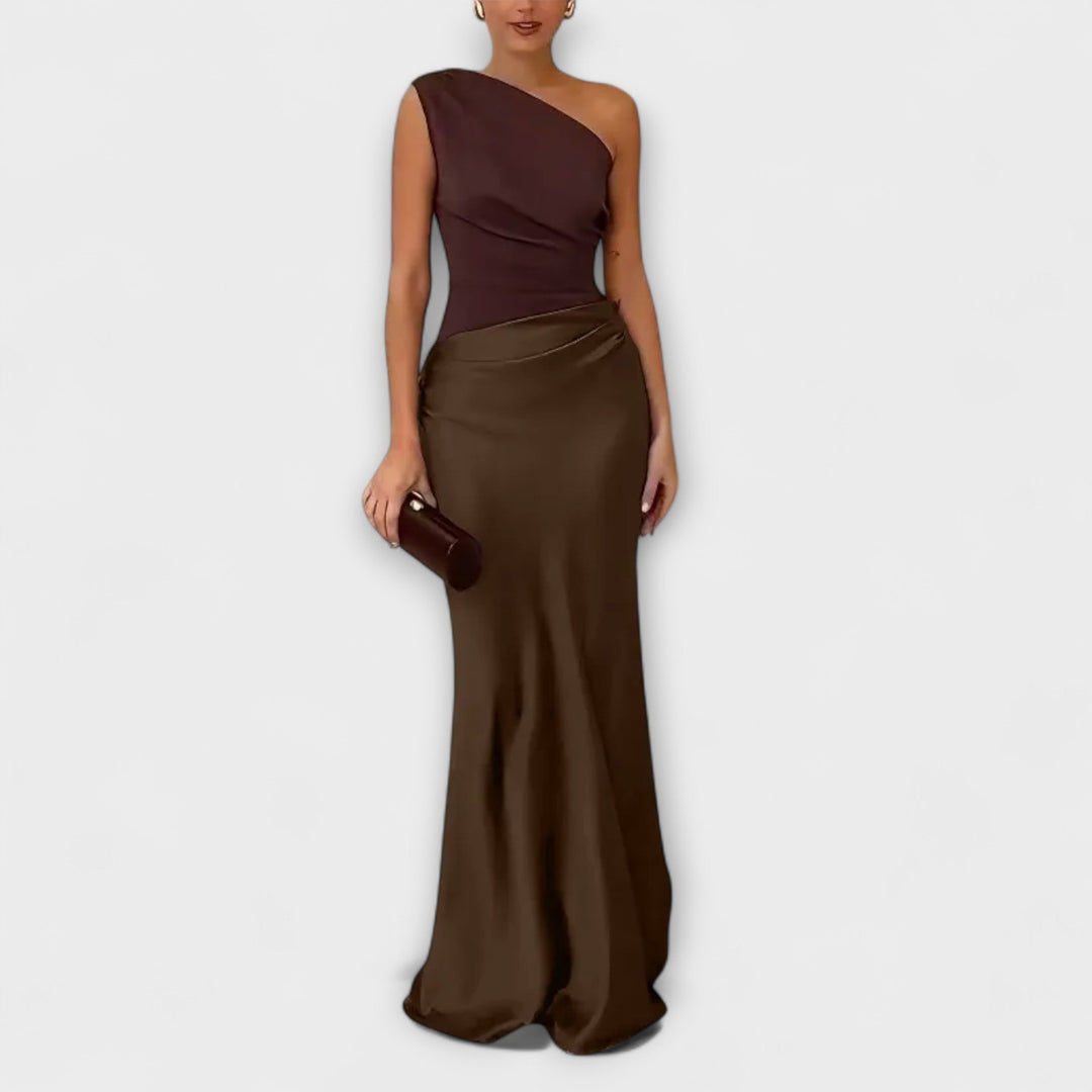 Mia – Ein Schulter Faltenkleid